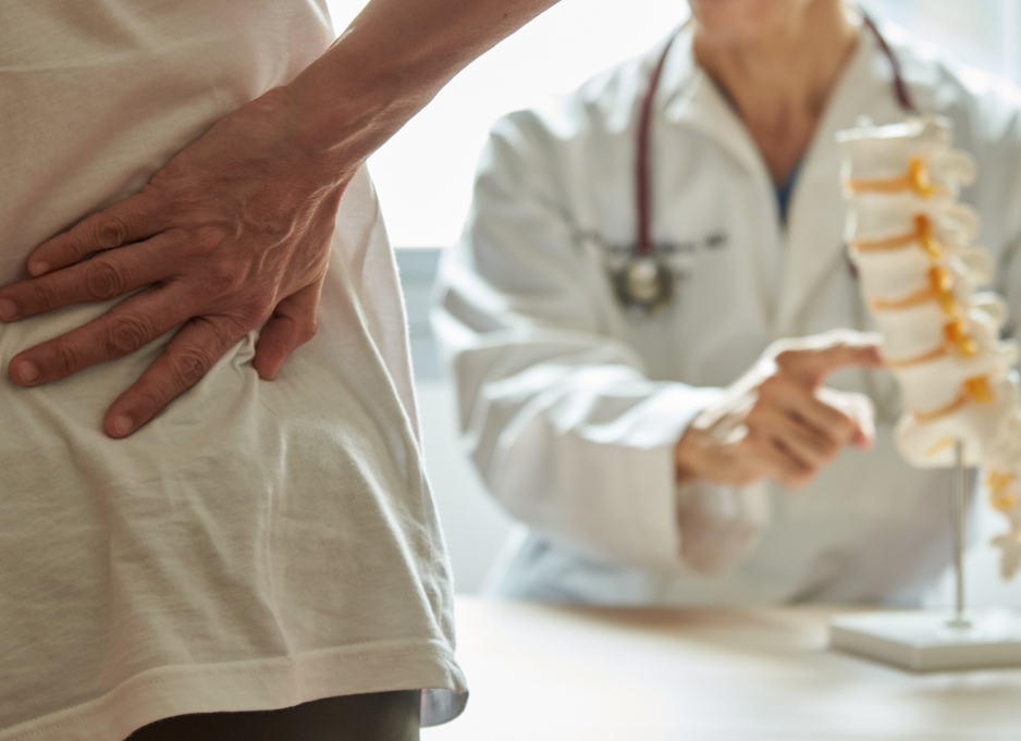 Doctor explaining spine